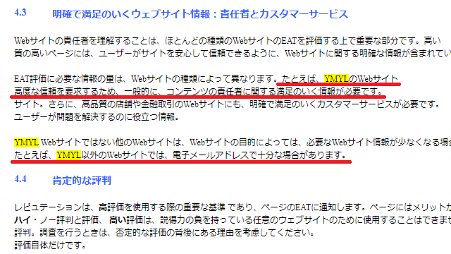 コンテンツの責任者に関する満足のいく情報が必要