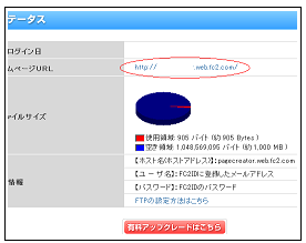 あなたのＦＣ２無料ＨＰのURL