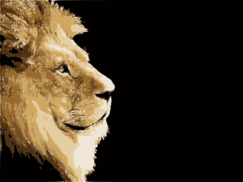 SVGに変換したライオン画像