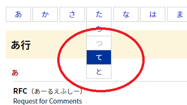 マウスオーバーによるリストメニューの表示