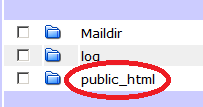 コアサーバーの「public_html」フォルダ