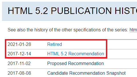 HTML5.2の廃止